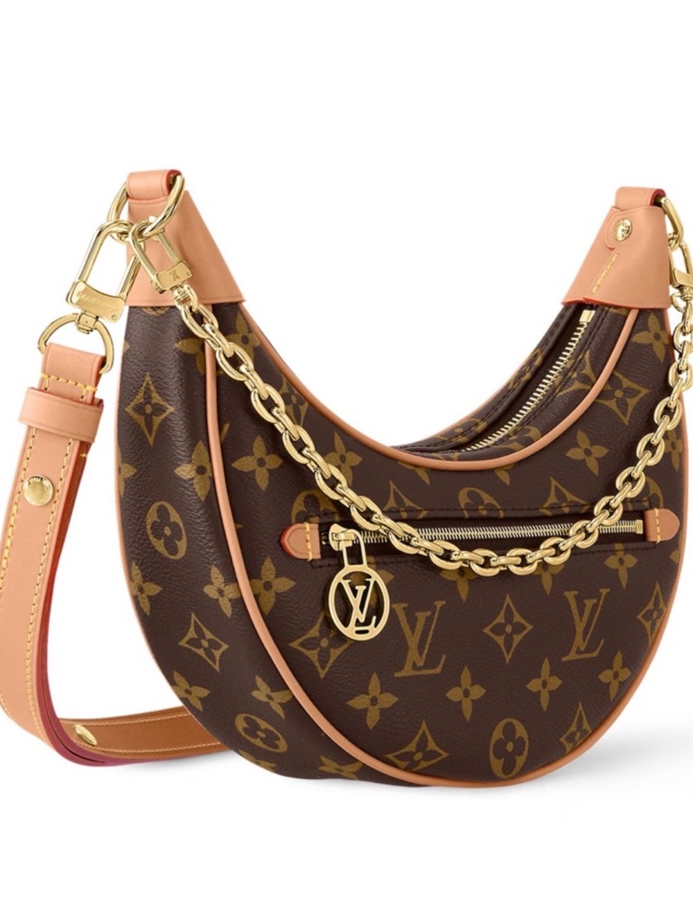 Louis Vuitton Monogram Crescent Shoulder Bag in Brown and Tan with Gold Hardware - Picture 2 of 3